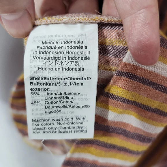 Madewell Womens Shift Dress Size XS Striped Linen Blend Buttons Euro Summer - Picture 7 of 7